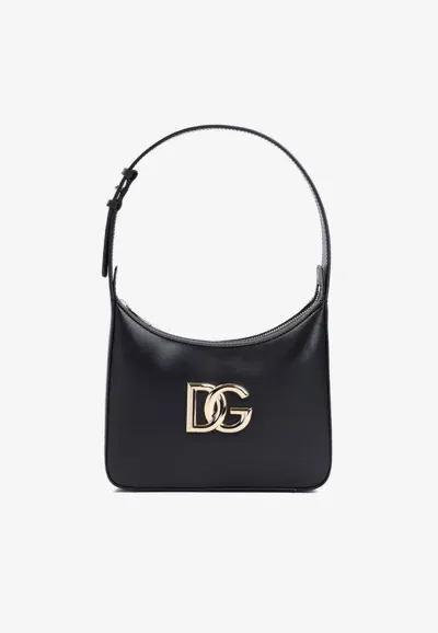 Dolce & Gabbana 3.5 Calf Leather Shoulder Bag In Black