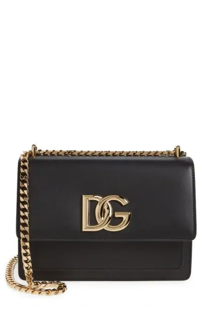 Dolce & Gabbana Dolce&gabbana 3.5 Flap Leather Shoulder Bag In Black