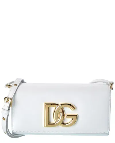 Dolce & Gabbana 3.5 Leather Crossbody In White