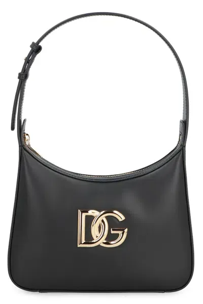 Dolce & Gabbana 3.5 Leather Shoulder Bag In Black