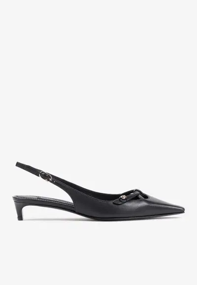 Dolce & Gabbana 35 Pointed Leather Pumps In Black