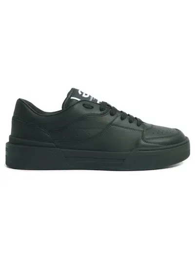 Dolce & Gabbana Calfskin Nappa New Roma Sneakers In Black