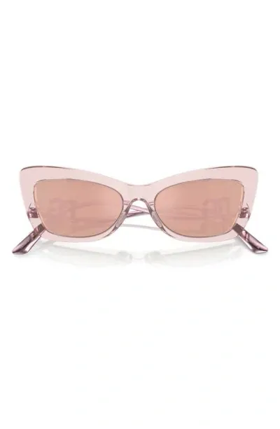 Dolce & Gabbana 55mm Cat Eye Sunglasses In Rose