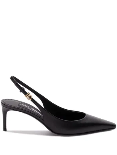 Dolce & Gabbana Cardinale Patent Leather Slingback Pumps In Black