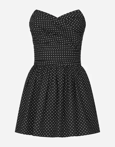 Dolce & Gabbana Polka-dot Bustier Minidress In プリ