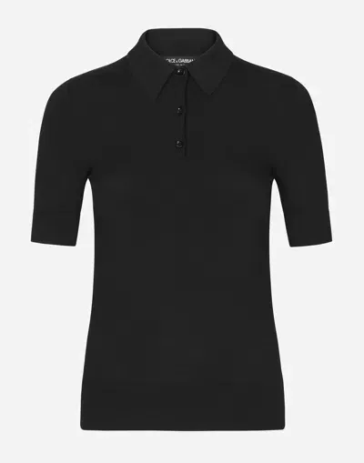 Dolce & Gabbana Viscose Polo-shirt In ブラック