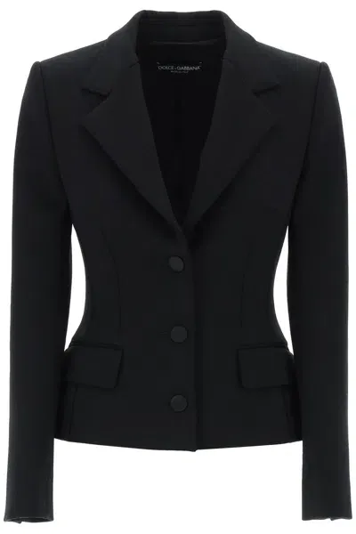 Dolce & Gabbana Black Wool Blend Blazer In Nero