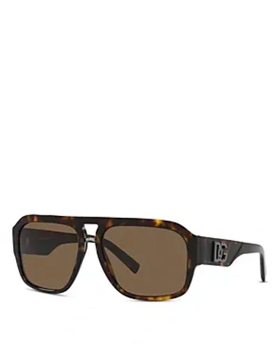 Dolce & Gabbana Aviator Sunglasses, 58mm In Havana/brown Solid