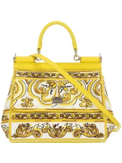 Dolce & Gabbana Shoulder Bag In Azulejos Giallo