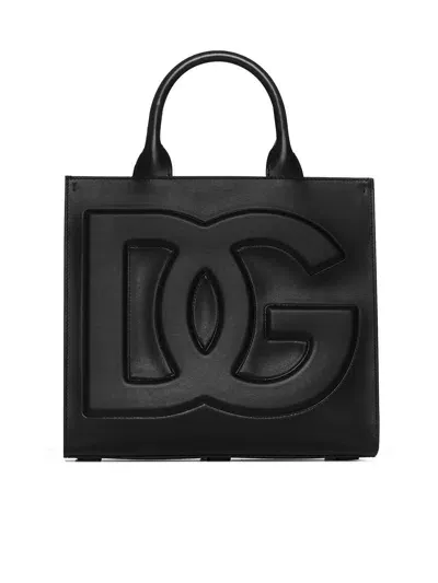 Dolce & Gabbana Logo-embossed Tote Bag In Black