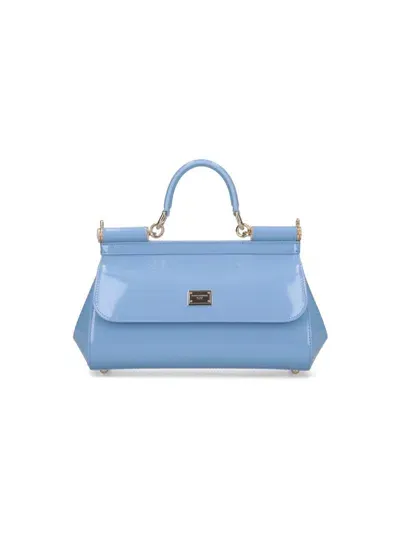 Dolce & Gabbana 'sicily' Medium Elongated Handbag In Blue