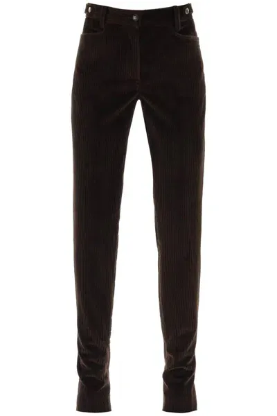 Dolce & Gabbana Bell-bottom Corduroy Pants In Marrone