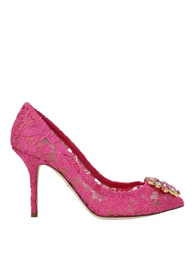 Dolce & Gabbana Bellucci Lace Pumps In Fucsia