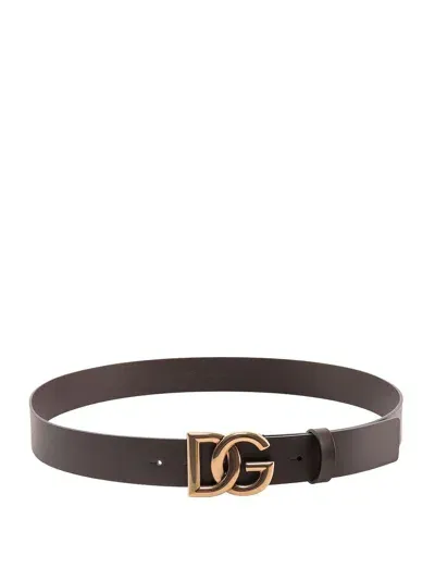 Dolce & Gabbana Leather Belt In Brown