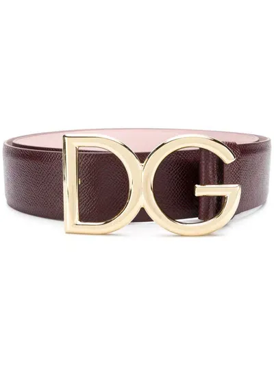 Dolce & Gabbana Buckle Belt In Burgundy