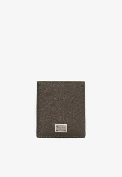 Dolce & Gabbana Bi-fold Leather Cardholder In Green