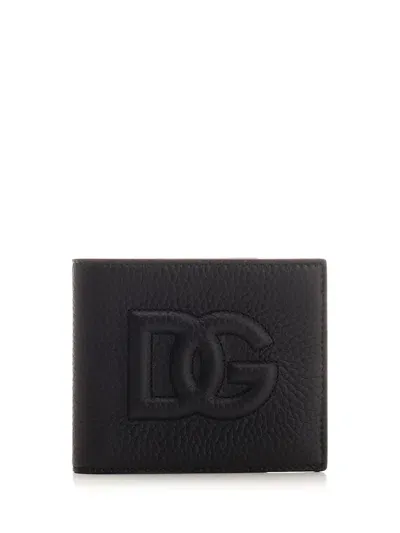 Dolce & Gabbana Bifold Dg Logo Wallet In Black