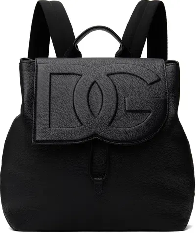 Dolce & Gabbana Black Deerskin Backpack In 80999 Nero