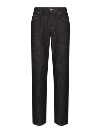 Dolce & Gabbana Classic Straight-leg Jeans In Black