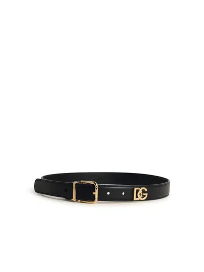 Dolce & Gabbana Black Leather Belt