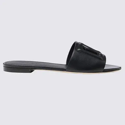 Dolce & Gabbana Black Leather Dg Millennials Flats