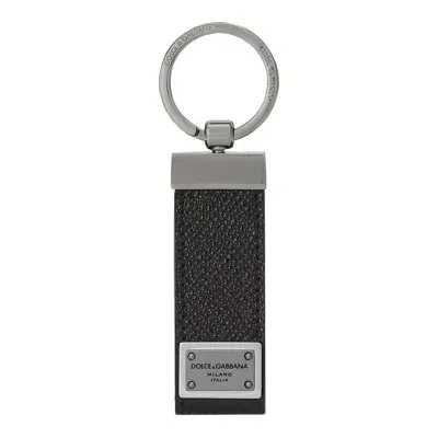 Dolce & Gabbana Logo Keyring In Black