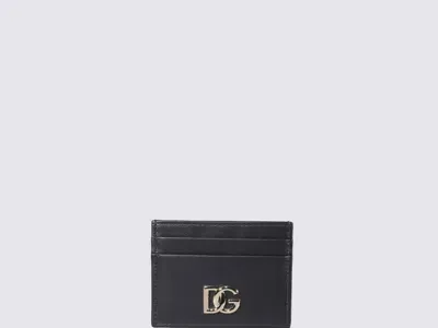 Dolce & Gabbana Black Leather Logo Cardholder