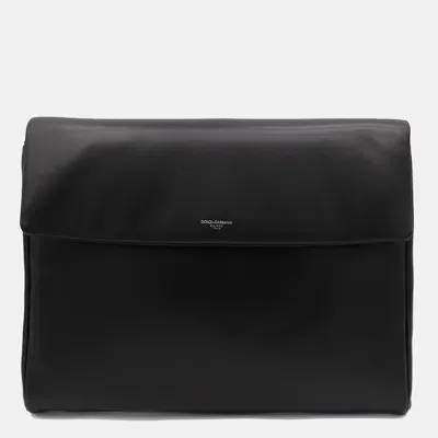 Dolce & Gabbana Black Leather Pouches