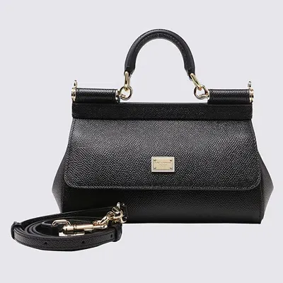 Dolce & Gabbana Black Leather Small Sicily Bag