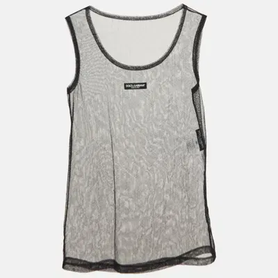 Pre-owned Dolce & Gabbana Black Mesh Sheer Tank Top Xs