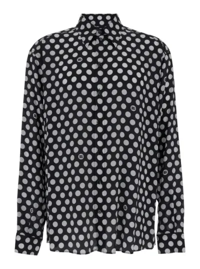 Dolce & Gabbana Polka Dot-print Silk Shirt