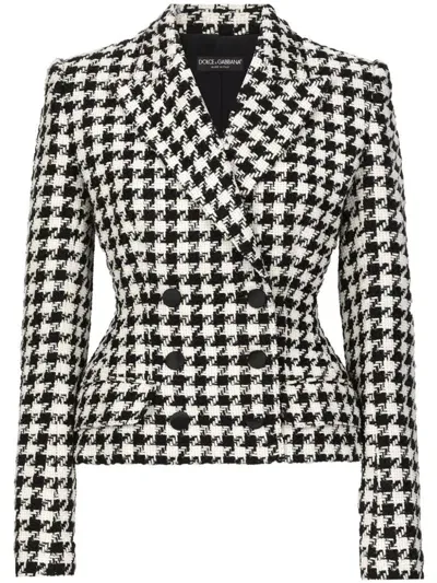 Dolce & Gabbana Pied De Poule Fitted Jacket In Multicolor