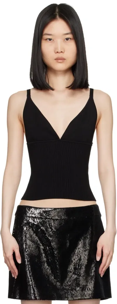 Dolce & Gabbana Black V-neck Tank Top In N0000 Nero