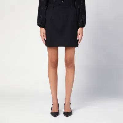 Dolce & Gabbana Black Virgin Wool Miniskirt