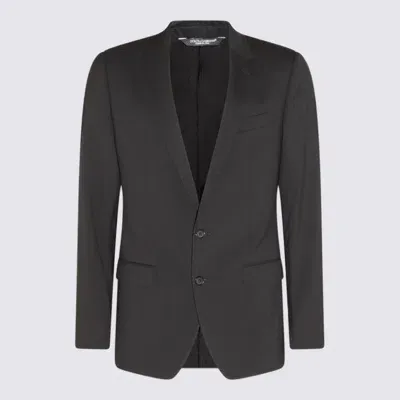 Dolce & Gabbana Black Wool Two Pieces Suit