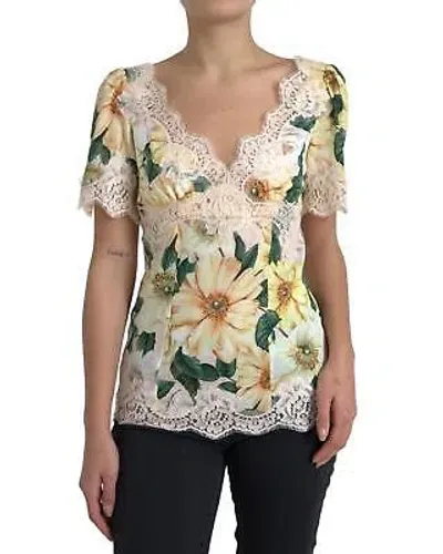 Pre-owned Dolce & Gabbana Bluse Mit V-ausschnitt Mit Blumendruck - Tops - Multicolor In Mehrfarbig