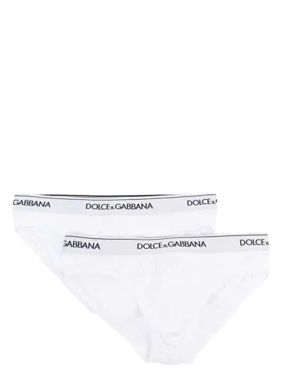 Dolce & Gabbana Briefs With Logo In White