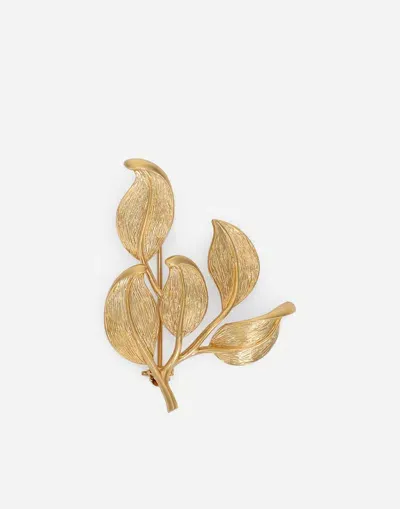 Dolce & Gabbana Brooch With Branches And Leaves In Gold