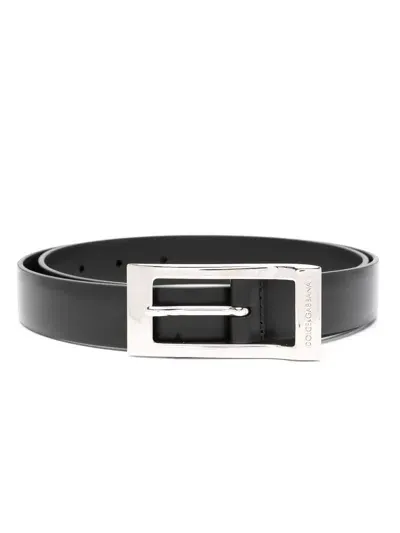 Dolce & Gabbana Brushed-leather Belt In 80999 - Nero