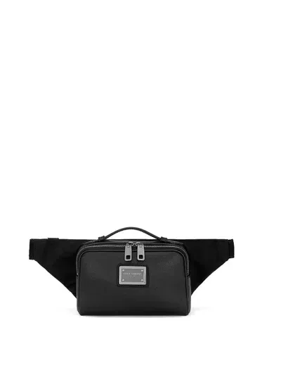 Dolce & Gabbana Logo-plaque Belt Bag In Black