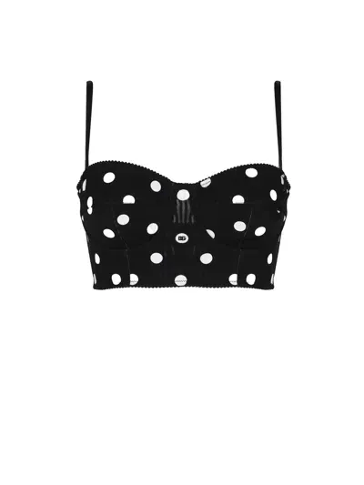 Dolce & Gabbana Bustier With Sweetheart Neckline In Black