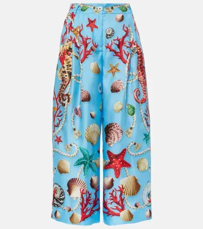 Dolce & Gabbana Capri Printed High-rise Silk Culottes In Multicoloured