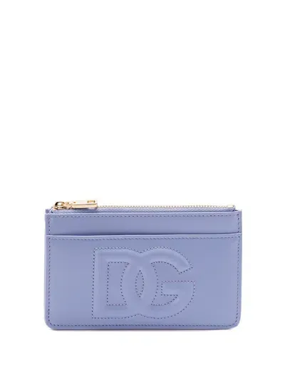 Dolce & Gabbana Card Holder With `dg` Logo In Blue