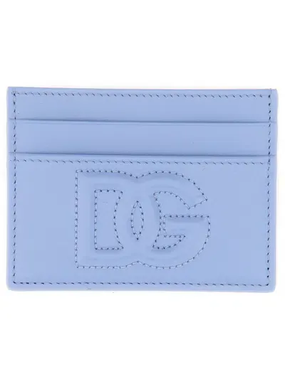 Dolce & Gabbana Card Holder With Logo In Azure