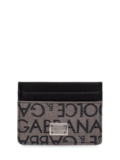 Dolce & Gabbana Card Holder With Logo In Grey