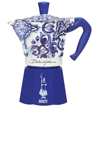 Dolce & Gabbana Casa Bialetti 6 Cup Moka Machine In Blue Mediterraneo