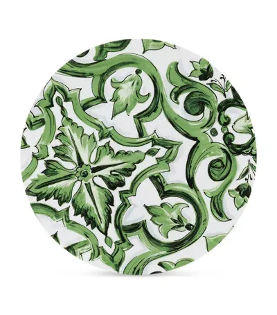 Dolce & Gabbana Casa Porcelain Majolica Charger Plate In Green