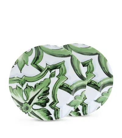 Dolce & Gabbana Casa Set Of 2 Bread Plates In Green