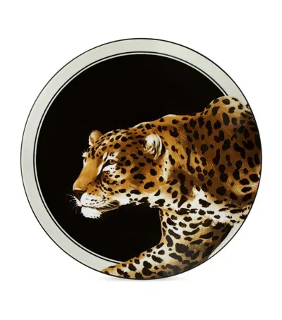 Dolce & Gabbana Casa Set Of Two Leopard Dinner Plates In Multi