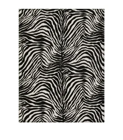 Dolce & Gabbana Casa Wool-silk Zebra Print Blanket In Animal Print